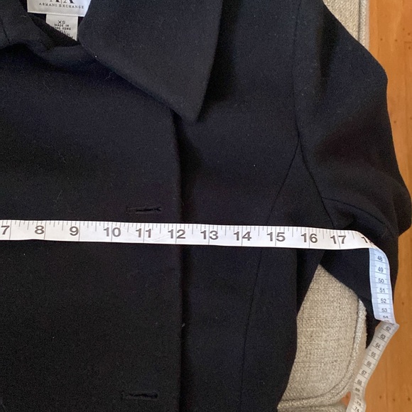Armani exchange women black wool long coat - Picture 7 of 8